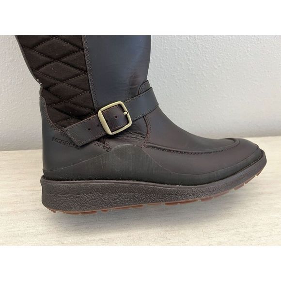 Merrell Women Sz 7 Espresso Tremblant Ezra Tall Waterproof Ice Boots $240 - Picture 8 of 12